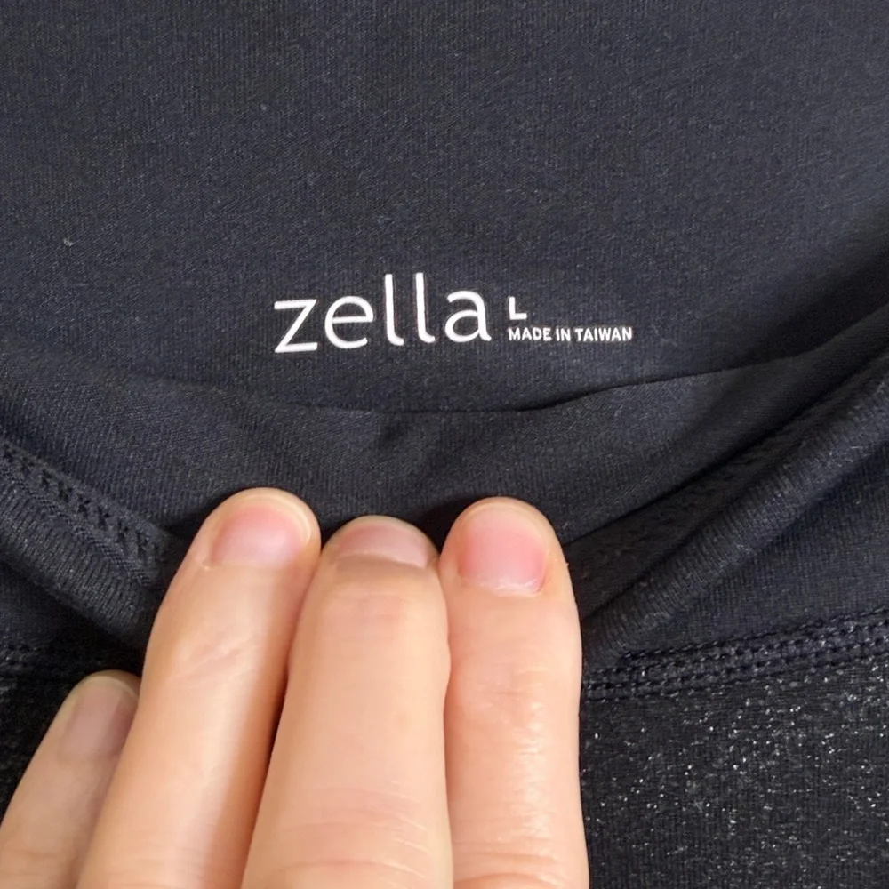 Zella leggings black shiny women’s large VGUC